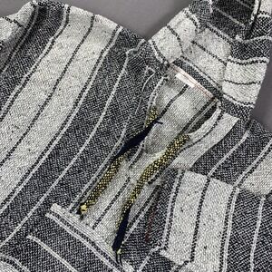 Men's Black and White Striped Hoodie